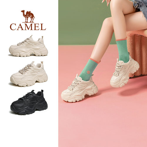 骆驼日常休闲圆头老爹鞋