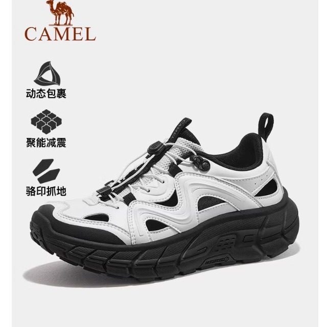 骆驼女鞋2025溯溪鞋女夏季透气洞洞鞋防滑厚底涉水沙滩鞋