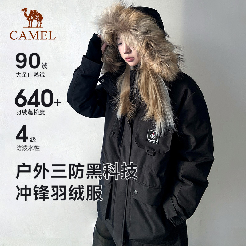 企鹅热能羽绒服女鸭绒服派克