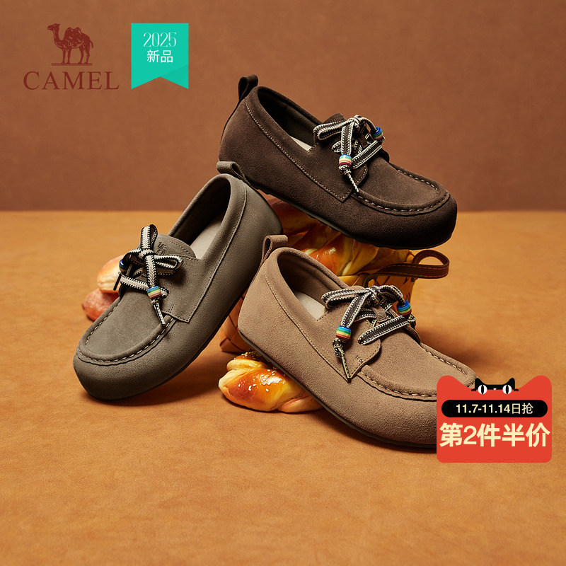 骆驼女鞋2025秋冬新款时尚潮流休闲百搭时尚复古休闲鞋运动勃肯鞋