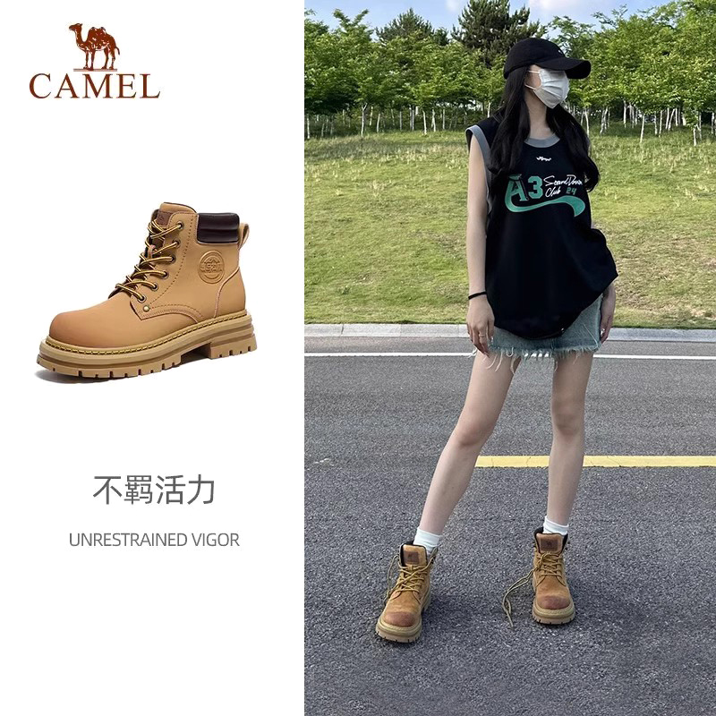 女鞋复古英伦马丁靴骆驼