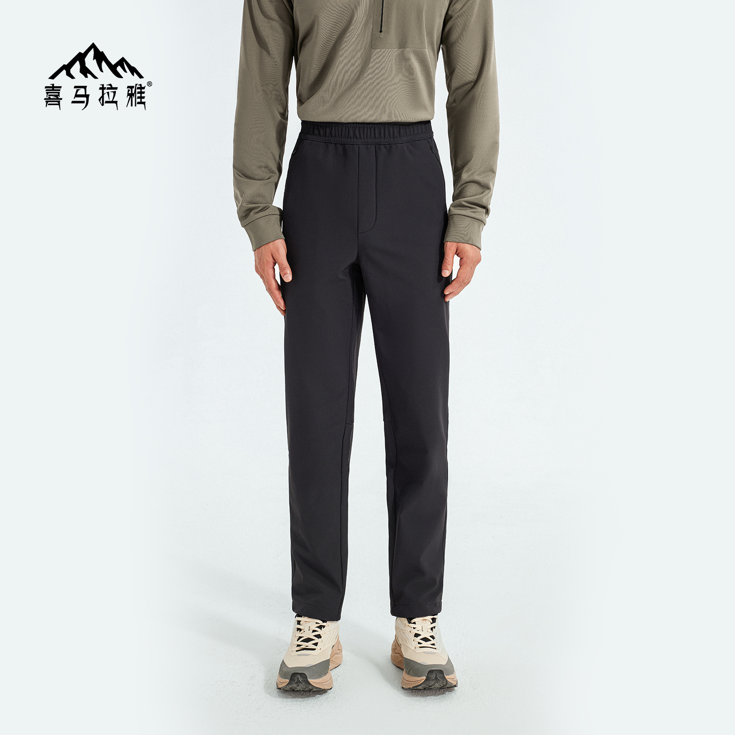 喜马拉雅休闲裤男款TEFLON三防耐磨抗静电保暖摇粒绒户外徒步通勤