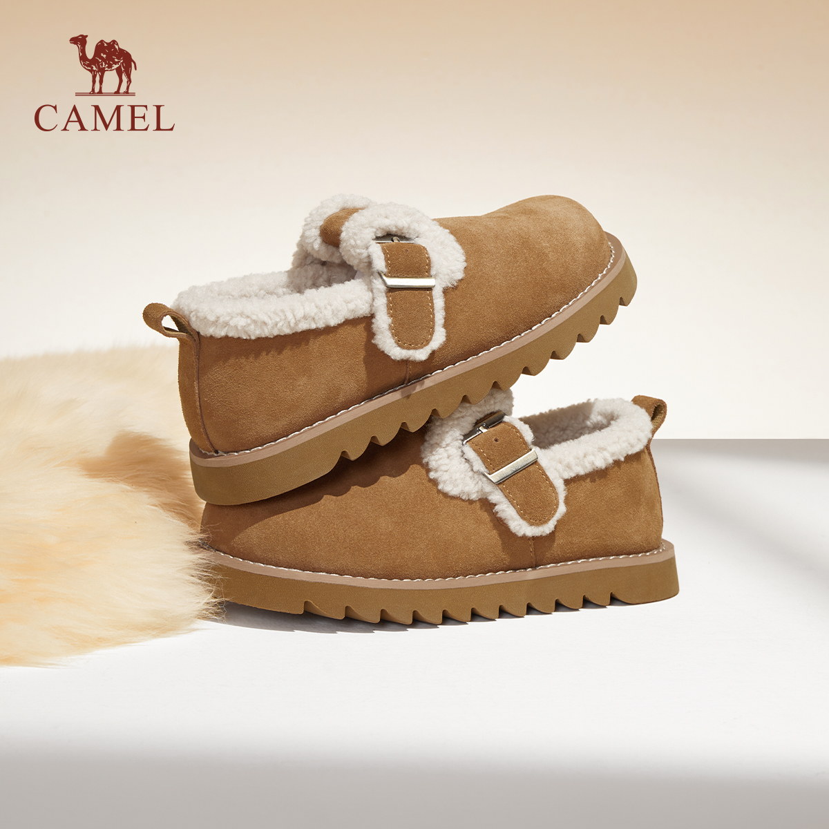 骆驼加绒加厚时尚防寒雪地靴