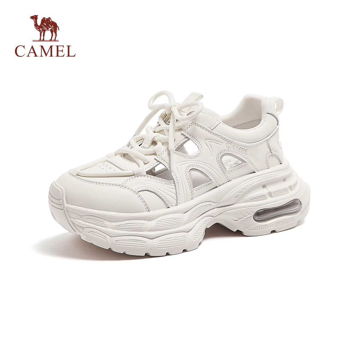 骆驼女鞋2026春季新款厚底老爹鞋百搭运动鞋炫酷通勤休闲鞋