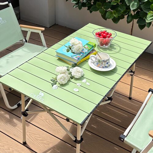 骆驼户外折叠桌铝合金野餐桌子露营桌装备蛋卷桌套装野外野营桌椅