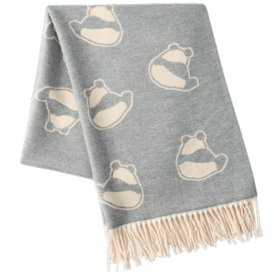 骆驼萌趣熊猫围脖简约百搭围巾