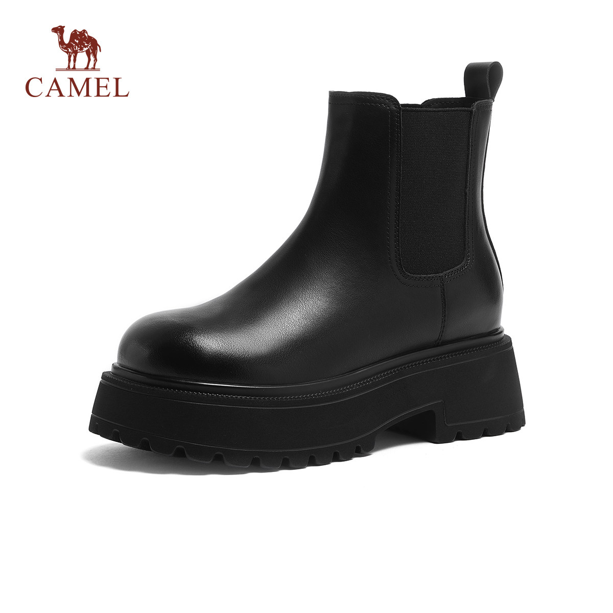 骆驼女鞋2025秋冬温柔百搭切尔西靴简约时尚耐磨舒适时装靴女