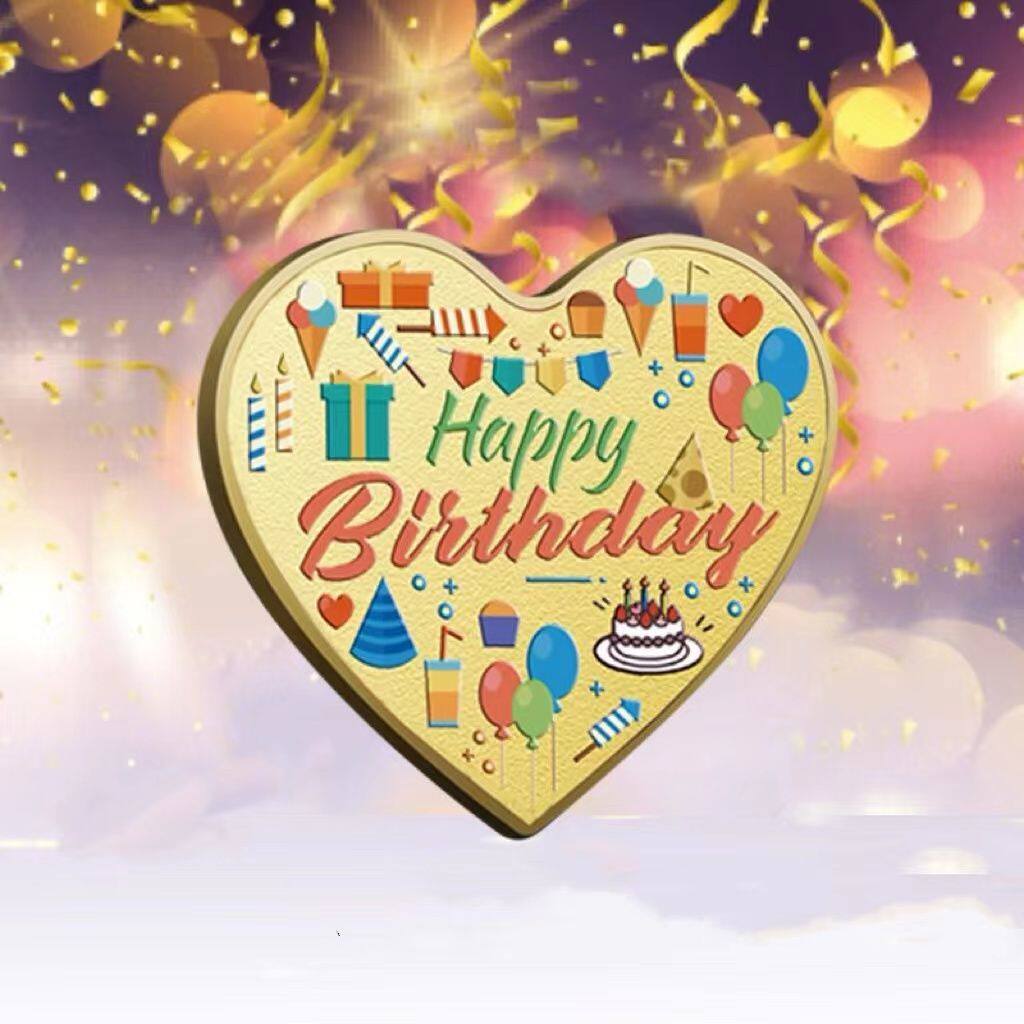 小红书同款爱心生日蛋糕心形纪念币幸运章送男女朋友闺蜜小礼物