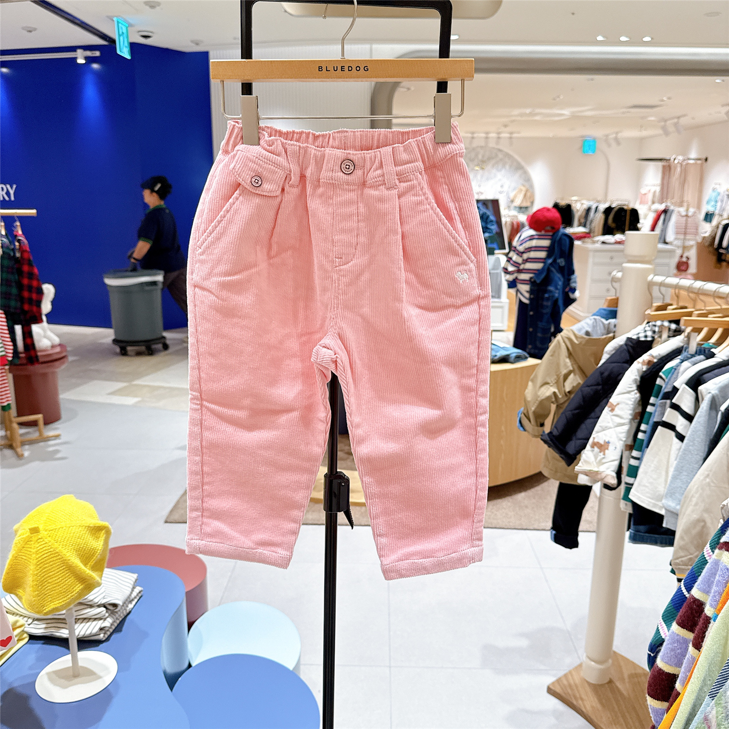 bluedog kids大蓝狗女童粉色甜美休闲裤韩国代购2025冬季薄绒裤子