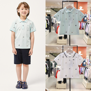 韩国代购 休闲薄款 刺绣T恤2024年夏季 新品 KIDS儿童POLO衫 短袖 DAKS