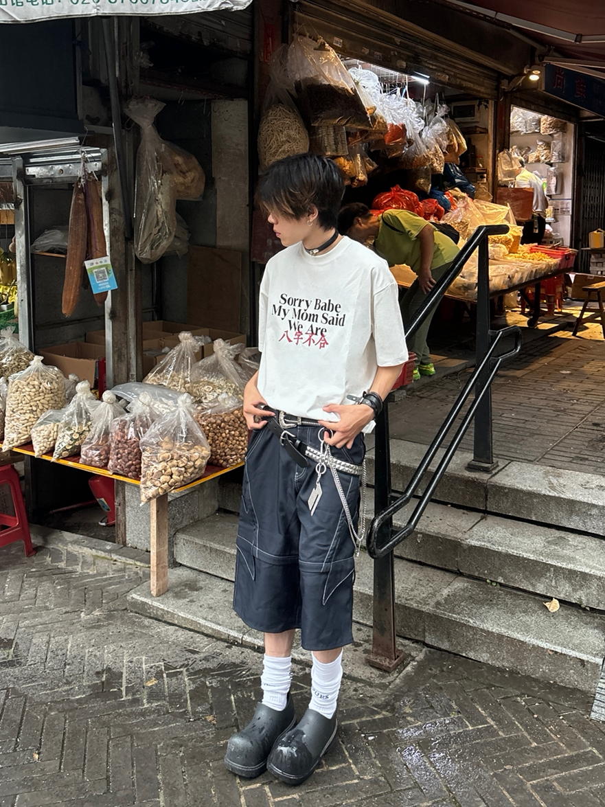 DETW24SS [테일러링 시리즈] 탑스티치 입체 수트 스플라이싱  쓰리프루프 원단  탈부착 가능한 쓰리부반바지