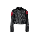 拉链夹克外套男女 暗黑重工贴布绣机车风设计感皮衣短款 DETW 25AW