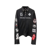 POLO衫 DETW 男女 复古印花设计感高级铆钉时尚 百搭长袖 25AW 美式