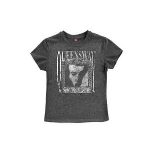 DETW 暗黑朋克街头视觉复古高级正肩修身 短袖 T恤男女 人像标语