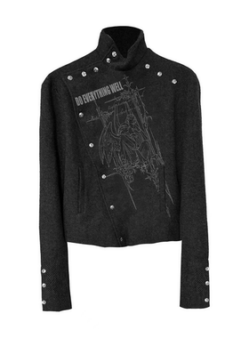 DETW 25AW*原创小众异型金属排扣铆钉装饰造型设计感外套夹克男女