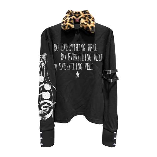 DETW25ss*《音符》豹纹POLO衫