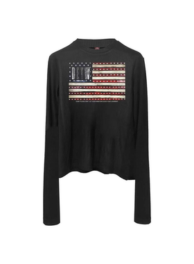 DETW 25AW*原创小众恶搞趣味印花休闲百搭基础圆领长袖打底衫男女