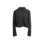 DETW 宫廷夹克外套 盔甲金属排扣基础翻领短款 25AW 黑夜骑士