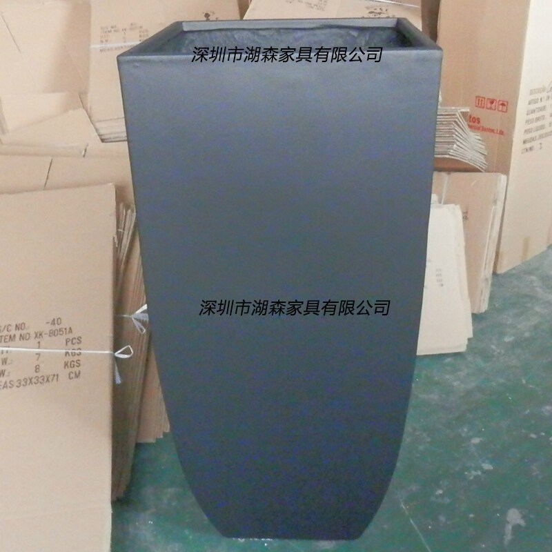 欧式简约方口花器户外玻璃钢落地大花盆商场树脂摆件绿植防水花箱