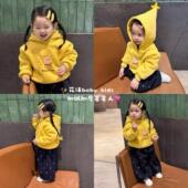 女童2025冬季 新款 加绒加厚可爱星星人连帽卫衣保暖卫裤 韩版 套装 潮