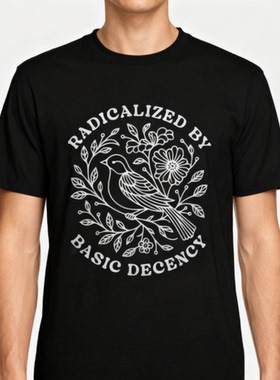 radicalized by basic decency 男装男孩儿童T恤短袖T-SHIRT