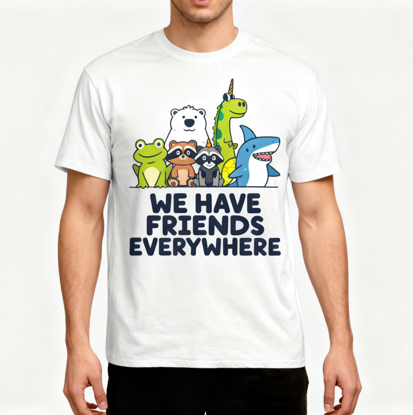 潮流抵抗蛙好友集结 T 恤 WE HAVE FRIENDS EVERYWHERE T Shirt