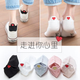 袜子女超火 爱心船袜子女短款 袜浅口ins潮春秋季 可爱日系夏季 薄款