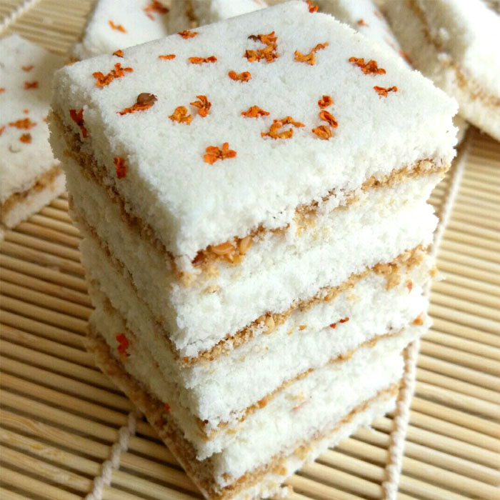 [3件包邮]温州特产手工即食糯米糕桂花生芝麻夹心米糕茶点心250克