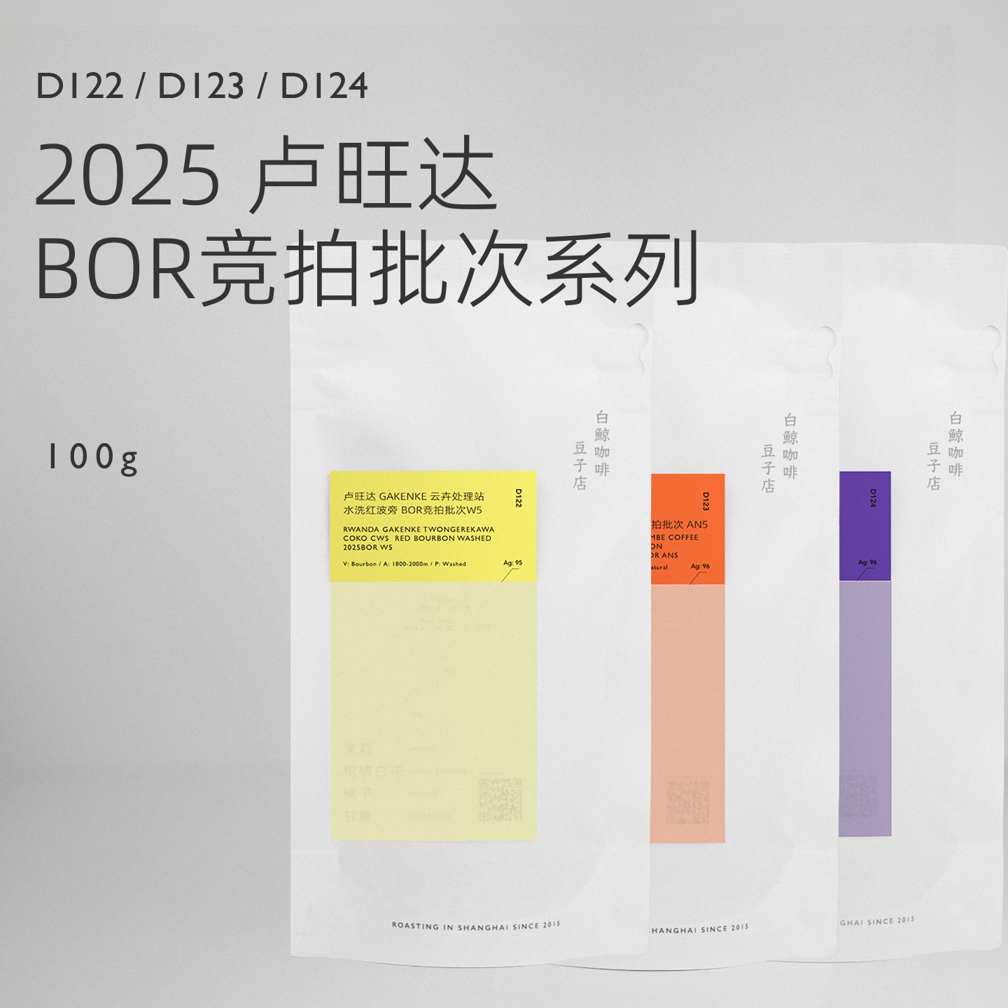 【白鲸咖啡】D122/D123/D124 卢旺达2025 BOR 竞拍批次W5/AN5/W4