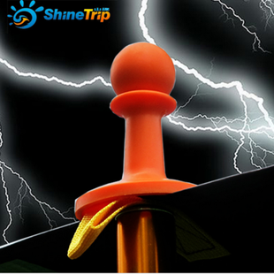 山趣野营天幕帐篷雨棚天幕营柱支撑杆卫兵防雷帽避雷帽顶针4只装