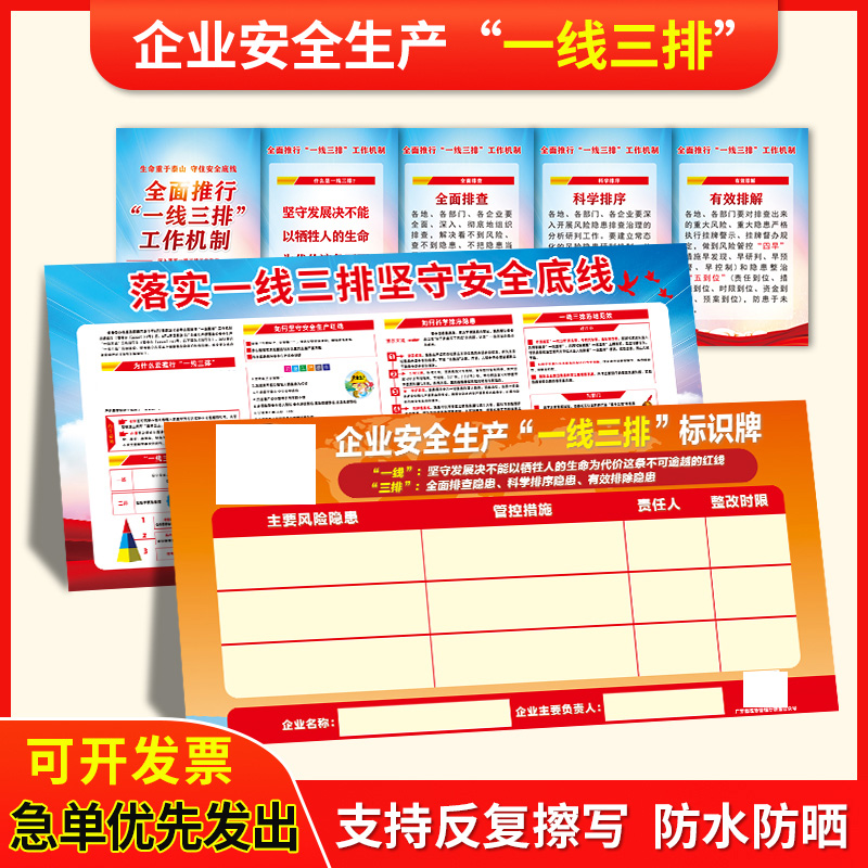 一线三排企业安全生产管理标识牌