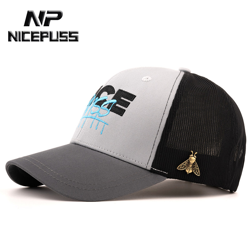 高端帽子高尔夫球帽男夏季网眼透气鸭舌帽硬顶棒球帽户外运动帽潮