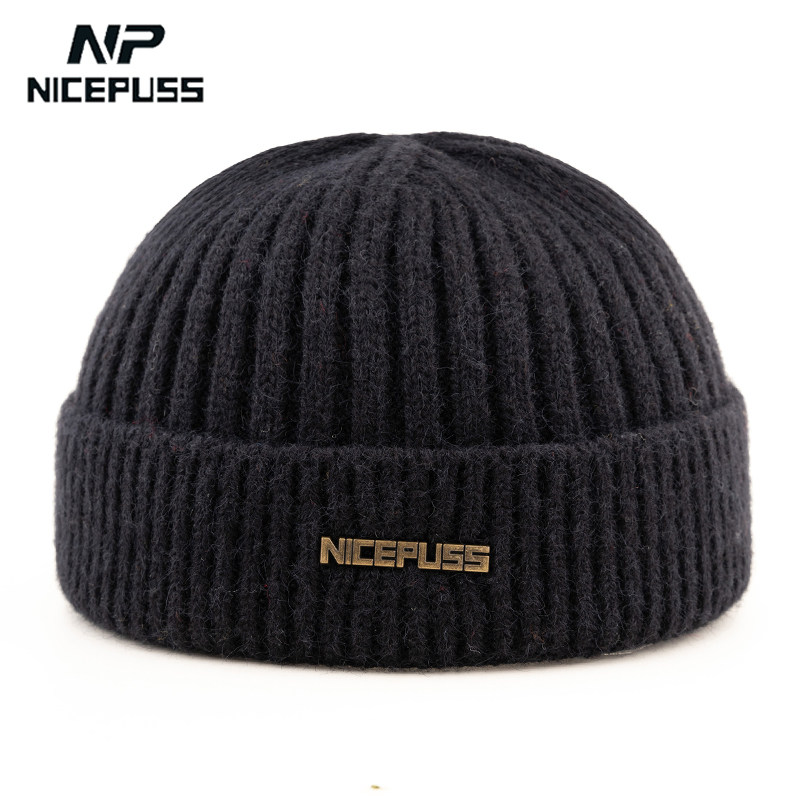 无帽檐帽子女冬季保暖痞子帽雅痞地主帽男瓜皮帽无檐帽毛线地痞帽