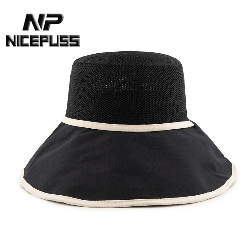 大檐帽女防晒大沿帽网眼帽子夏透气大檐遮阳帽女太阳帽大帽檐遮脸