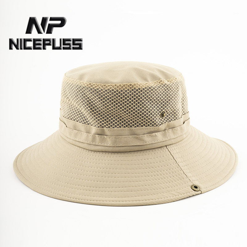 渔夫帽男夏季太阳帽女大檐防晒帽大帽檐钓鱼帽子男款户外奔尼帽网