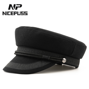 高端帽子男款冬季加厚夹棉保暖帽大头围鸭舌帽女显脸小平顶帽小码