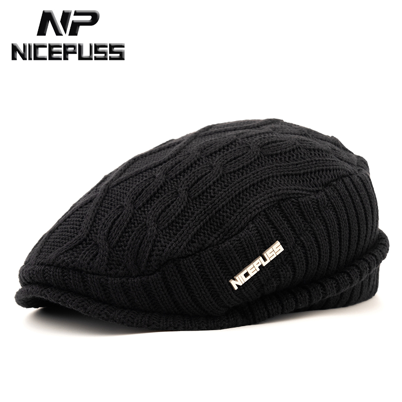 高端品牌毛线帽子男款鸭舌帽