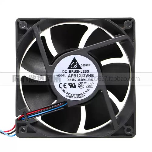 正品台达 AFB1212VHE 12038 12V 0.90A 12厘米 大风量双滚珠风扇