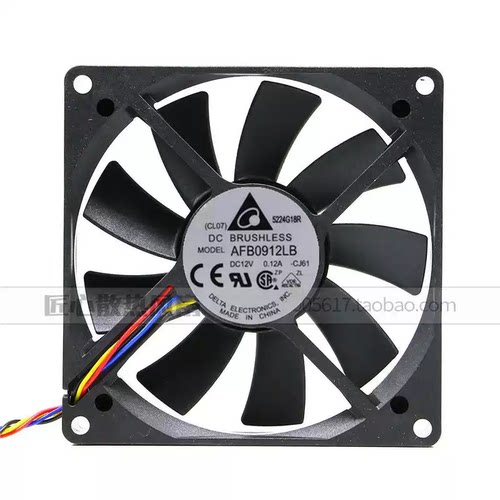 台达 9015 9CM 双滚珠 12V 0.12A PWM温控静音风扇 AFB0912LB