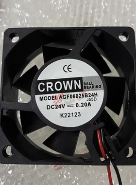 全新 惯展CROWN AGF06025B24H DC24V 0.20A 6厘米变频器散热风扇