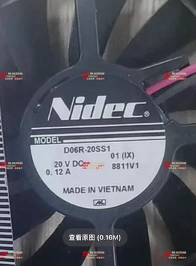 全新 Nidec D06R-20SS1 20V 0.12A 6015 6cm电饭煲散热风扇