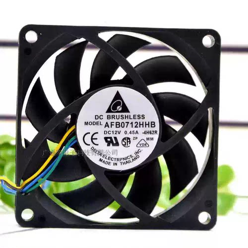 原装台达 AFB0712HHB 0.45A AMD CPU散热器 7015 4针PWM滚珠风扇