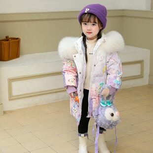 女童公主风羽绒服冬装新款儿童网红免洗中小童女宝宝可爱外套