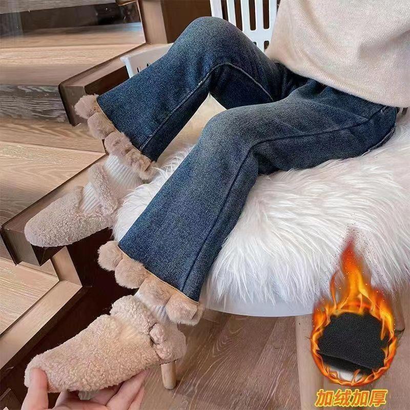 小童女童一体加绒喇叭牛