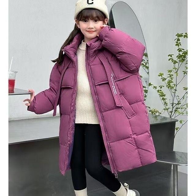女童羽绒棉服韩版中长款