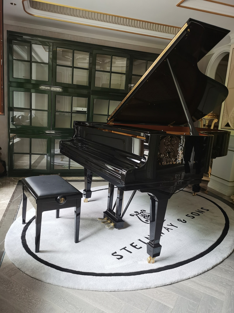 斯坦威钢琴地毯椭圆形隔音隔热防潮减震手工加厚腈纶三角琴地毯垫