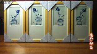 美院手绘青花禅意[莲蓬]瓷板画 平价不议!单个价！