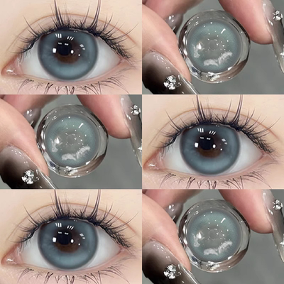 棕蓝色系草莓蓝莓珍宝珠美瞳半年抛直径大锁边隐形眼镜旗舰店正品