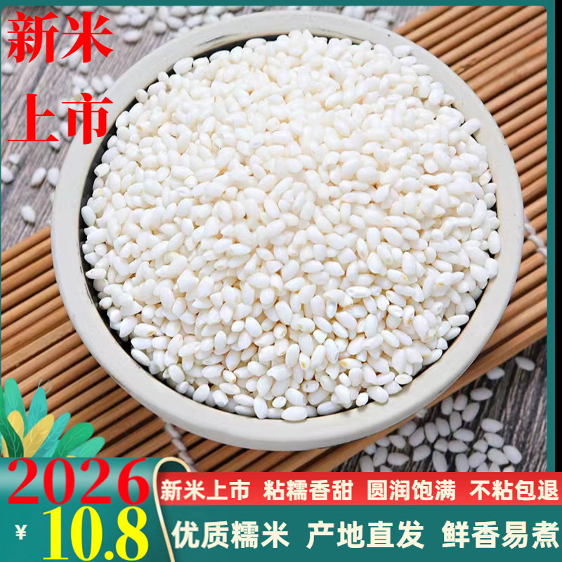 2026新米江苏无锡农家圆糯米500g包粽子粘米白糯米酿酒米圆粒真空