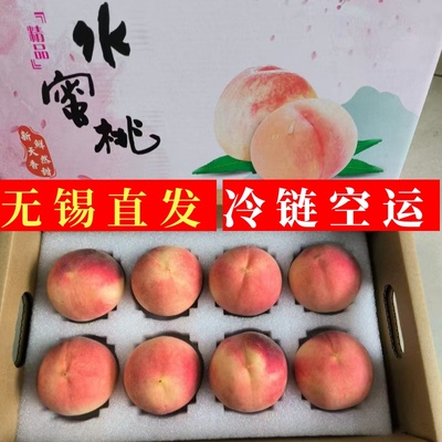 正宗无锡阳湖水蜜桃6两8个大软桃脆甜白凤桃湖景桃鲜水果礼盒顺丰
